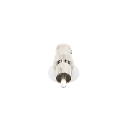 Adaptador de BNC Hembra a RCA Macho en 50 Ohm para Fono, uso en Aplicaciones de Audio-Video, Níquel/ Plata/ Delrin.