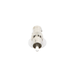 Adaptador de BNC Hembra a RCA Macho en 50 Ohm para Fono, uso en Aplicaciones de Audio-Video, Níquel/ Plata/ Delrin.