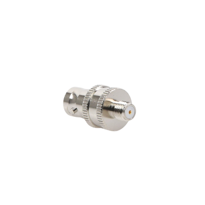 Adaptador en Línea de Conector BNC Hembra a SMA Hembra Corto / Celulares Motorola, Níquel/ Oro/ Teflón.