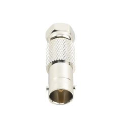 Adaptador en Línea para Video, de Conector BNC Hembra a F Macho, 75 Ohm, Níquel/ Oro/ Delrin.