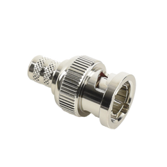 Conector BNC Macho de Anillo Plegable para Cable RG-6, Níquel/ Oro/ Teflón.