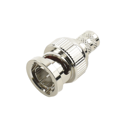 Conector BNC Macho de Anillo Plegable para Cable RG-6, Níquel/ Oro/ Teflón.