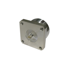 Conector DIN 7-16 Hembra, Tipo Flange de 4 Hoyos para Panel y Copa Soldable.