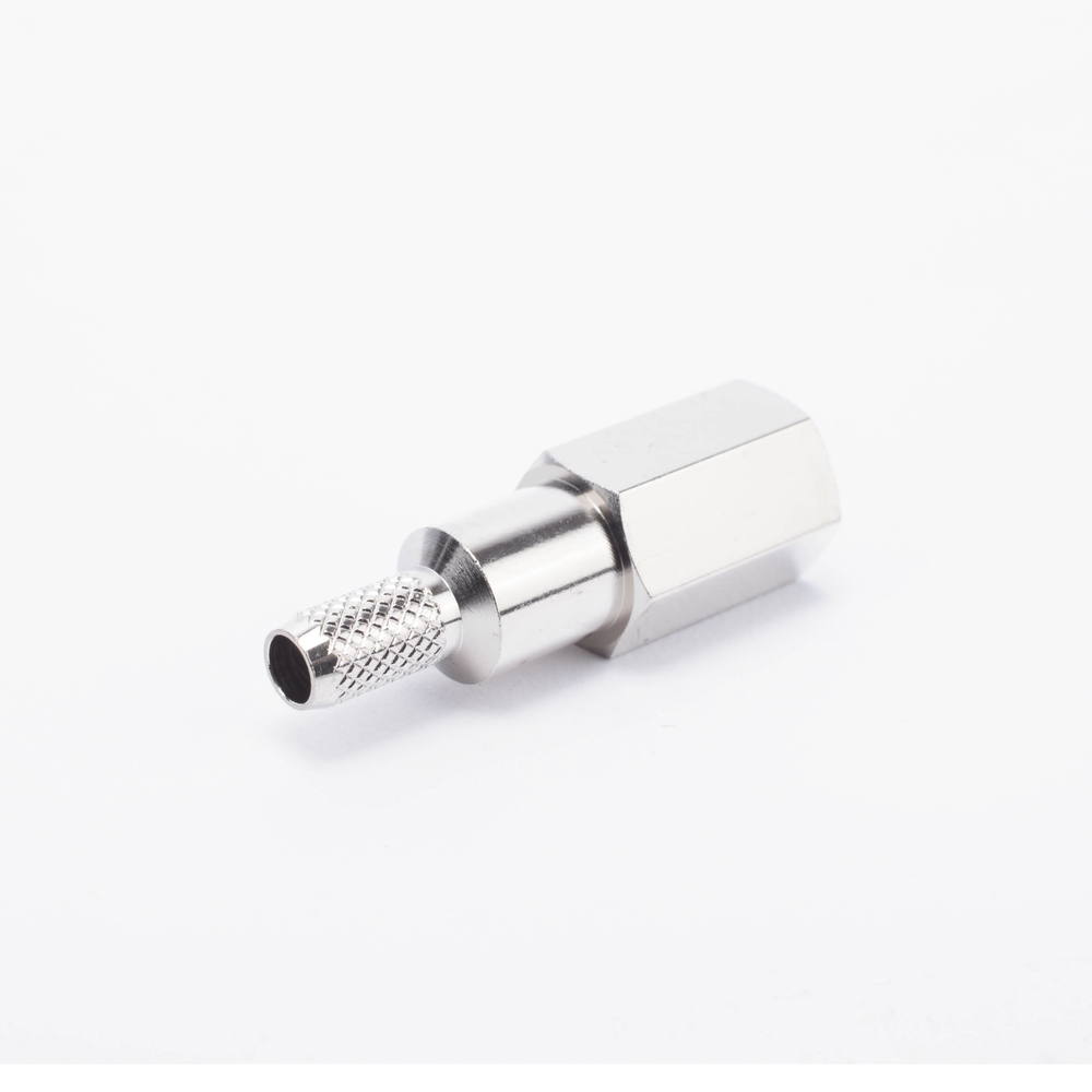 Conector FME Macho de anillo plegable para cable RG-58/U, Niquel/ Oro/ Teflón.