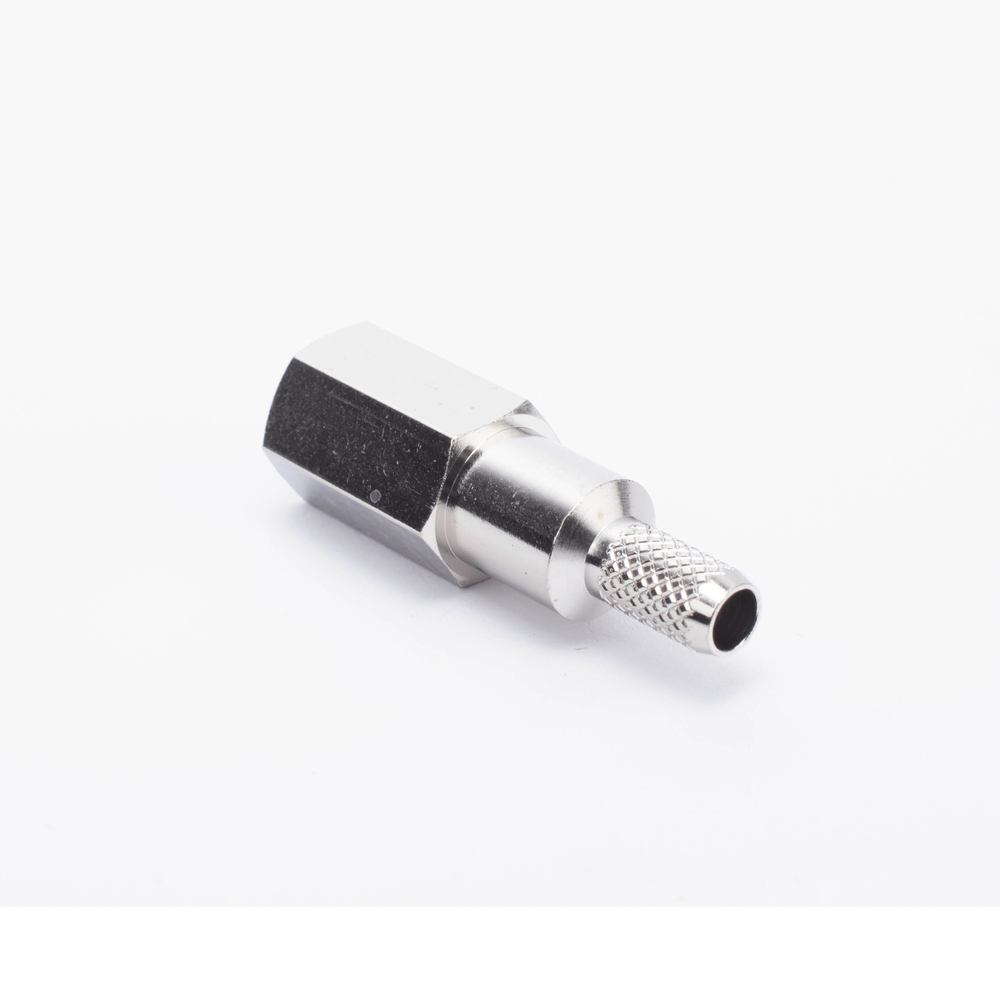 Conector FME Macho de anillo plegable para cable RG-58/U, Niquel/ Oro/ Teflón.