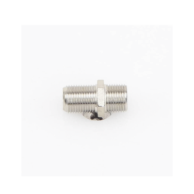 Adaptador Barril para 75 Ohm, de Conector F Hembra a F Hembra, Níquel/ Estaño/ Polietileno.