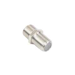 Adaptador Barril para 75 Ohm, de Conector F Hembra a F Hembra, Níquel/ Estaño/ Polietileno.