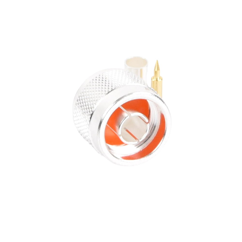 Conector N Macho de Anillo Plegable para Cable LP-195, RG-58/U, Plata/ Oro/ Teflón.