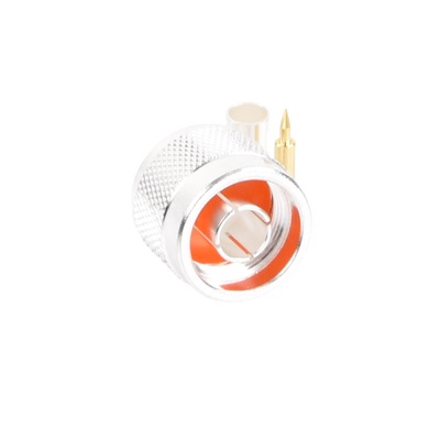 Conector N Macho de Anillo Plegable para Cable LP-195, RG-58/U, Plata/ Oro/ Teflón.