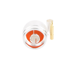 Conector N Macho de Anillo Plegable para Cable LP-195, RG-58/U, Plata/ Oro/ Teflón.