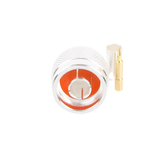 Conector N Macho de Anillo Plegable para Cable LP-195, RG-58/U, Plata/ Oro/ Teflón.