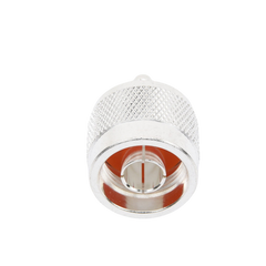 Conector Coaxial N Macho de Anillo Plegable para Cable RG-142/U, Plata/ Oro/ Teflón.
