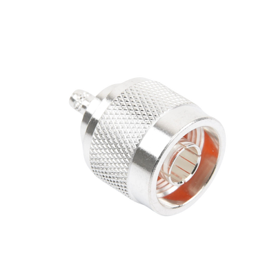 Conector Coaxial N Macho de Anillo Plegable para Cable RG-142/U, Plata/ Oro/ Teflón.
