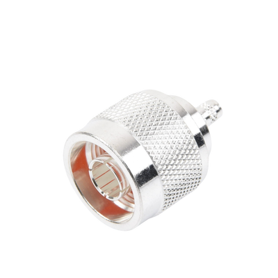 Conector Coaxial N Macho de Anillo Plegable para Cable RG-142/U, Plata/ Oro/ Teflón.
