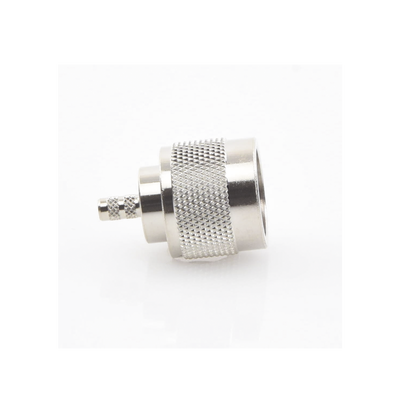 Conector N Macho Coaxial de Anillo Plegable para Cable RG-142/U, Niquel/ Oro/ Teflón.