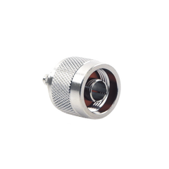 Conector N Macho Coaxial de Anillo Plegable para Cable RG-142/U, Niquel/ Oro/ Teflón.