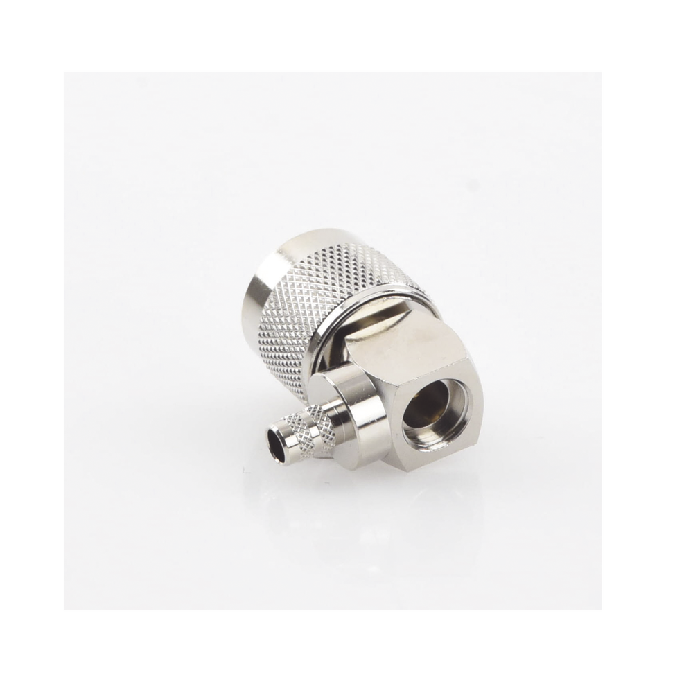Conector N Macho en A/R de Anillo Plegable para Cables RG-8/X, LMR-240, Níquel/ Oro/ Teflón.