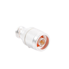 Adaptador en Línea, de Conector N Macho a BNC Macho, Plata/ Oro/ Teflón.