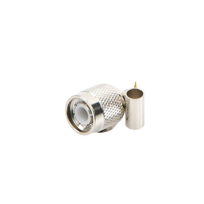 Conector TNC Macho de Anillo Plegable para Cables RG-58/U, LMR-195, Níquel/ Oro/ Delrin.
