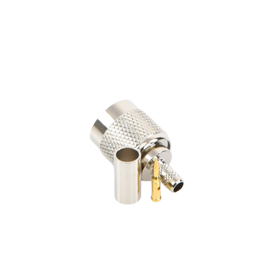Conector TNC Macho de Anillo Plegable para Cables RG-58/U, LMR-195, Níquel/ Oro/ Delrin.