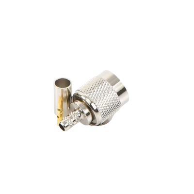 Conector TNC Macho de Anillo Plegable para Cables RG-58/U, LMR-195, Níquel/ Oro/ Delrin.