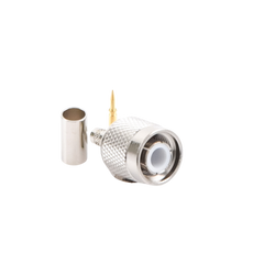 Conector TNC Macho de Anillo Plegable para Cables RG-58/U, RG-142/U, LMR-195, Níquel/ Oro/ Teflón.