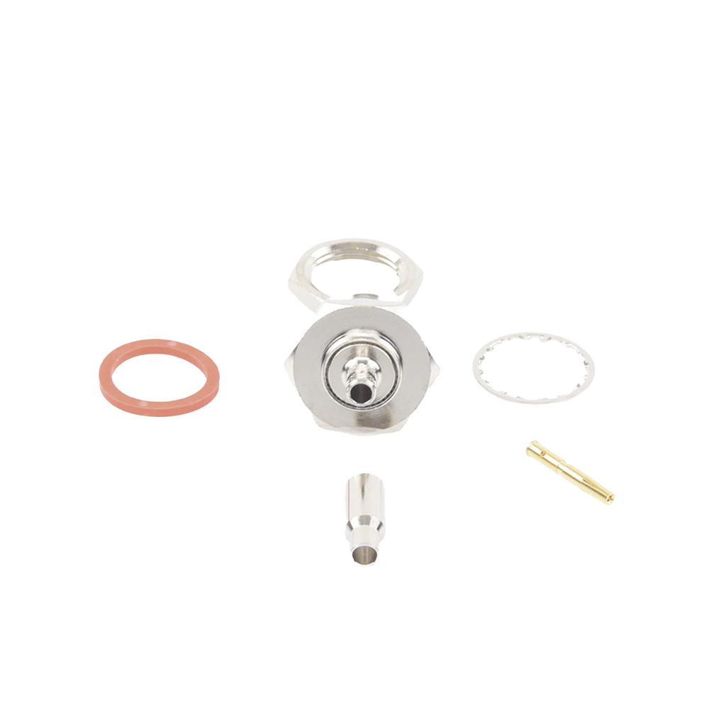 Conector TNC Hembra de montaje en Chasis tipo D Plano y anillo plegable para RG-174/U, 8216.