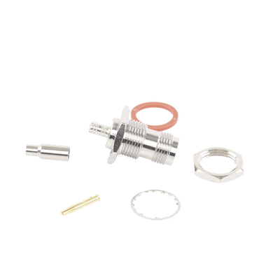 Conector TNC Hembra de montaje en Chasis tipo D Plano y anillo plegable para RG-174/U, 8216.