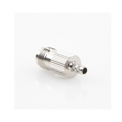 Conector TNC Hembra de Anillo Plegable para Cables RG-58/U, RG-142/U, Niquel /Oro /Delrin.