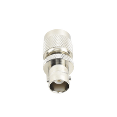Adaptador en Línea, de Conector TNC Macho a BNC Hembra, Níquel /Oro /Teflón.