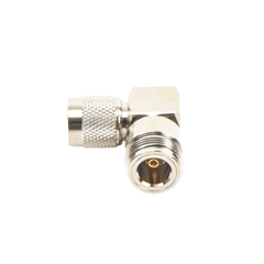 Adaptador en Ángulo Recto de Conector TNC Macho a N Hembra, Níquel/ Oro/ Teflón.