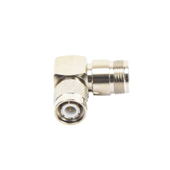 Adaptador en Ángulo Recto de Conector TNC Macho a N Hembra, Níquel/ Oro/ Teflón.