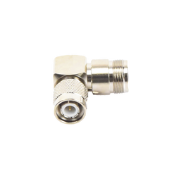 Adaptador en Ángulo Recto de Conector TNC Macho a N Hembra, Níquel/ Oro/ Teflón.
