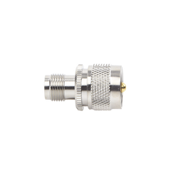 Adaptador en Línea de Conector TNC Hembra a UHF Macho (PL-259), Níquel/ Oro/ Teflón.