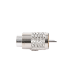 Conector UHF Macho (PL-259) para cables LP-400, RG-8/U, RG-8U-SYS, 8237, 8267, 8268, 9913, CTN-400, 7810, 8214, 7810A, RFLASH-1113, LMR-400, Plata (Concha-Níquel)/ Plata/ D.A.P. (Fibra Sintética)