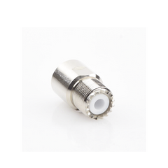 Conector UHF Hembra (SO-239) en Línea de Rosca para RG-8/U, 9913, LMR-400, Níquel/ Plata/ Teflón.