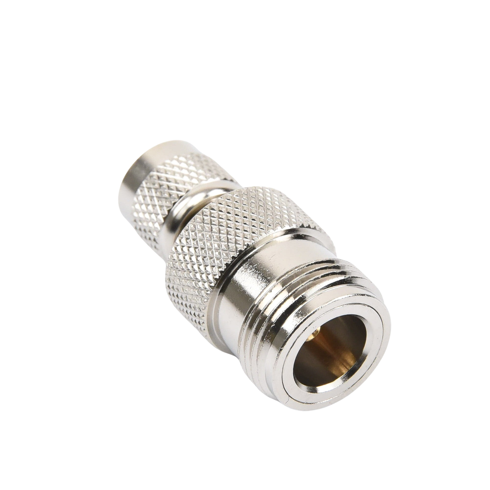 Adaptador en Línea, de Conector Mini-UHF Macho a N Hembra, Níquel/ Oro/ Teflón.