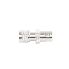 Adaptador en Línea, de Conector Mini UHF Macho a BNC Hembra, Níquel/ Oro/ Teflón.