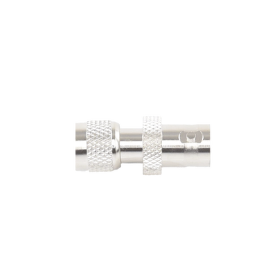 Adaptador en Línea, de Conector Mini UHF Macho a BNC Hembra, Níquel/ Oro/ Teflón.