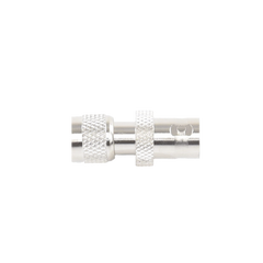 Adaptador en Línea, de Conector Mini UHF Macho a BNC Hembra, Níquel/ Oro/ Teflón.
