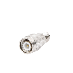 Adaptador en Línea de Conector Mini-UHF Hembra a TNC Macho, Níquel/ Oro/ Teflón.