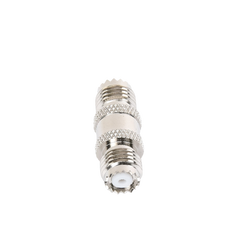 Adaptador Barril en Línea, de Conector Mini-UHF Hembra a Mini-UHF Hembra, Níquel/ Oro/ Teflón.