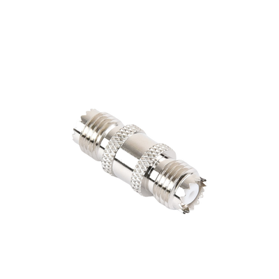 Adaptador Barril en Línea, de Conector Mini-UHF Hembra a Mini-UHF Hembra, Níquel/ Oro/ Teflón.