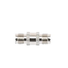 Adaptador Barril en Línea, de Conector Mini-UHF Hembra a Mini-UHF Hembra, Níquel/ Oro/ Teflón.