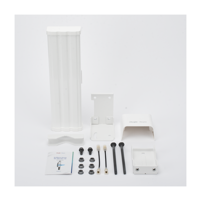 Antena Sectorial de 120° AirMetro con 16 dBi en Banda 5Ghz (5150-5850 Mhz) Slant 45° Compatibilidad Multi-Marca para enlaces Multipunto, Conectores SMA Hembra Inverso.