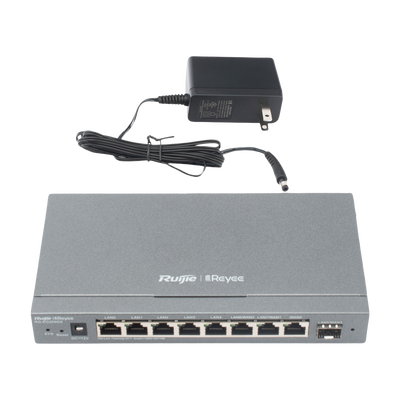 Router Balanceador con Función SD-WAN, 8 puertos gigabit y 1 puerto SFP, soporta 4x WAN configurables, hasta 200 clientes.