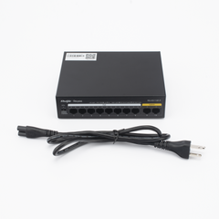Switch PoE+ no Administrable, Hasta 110 Watts, 8 puertos PoE+ y 2 Uplinks 10/100