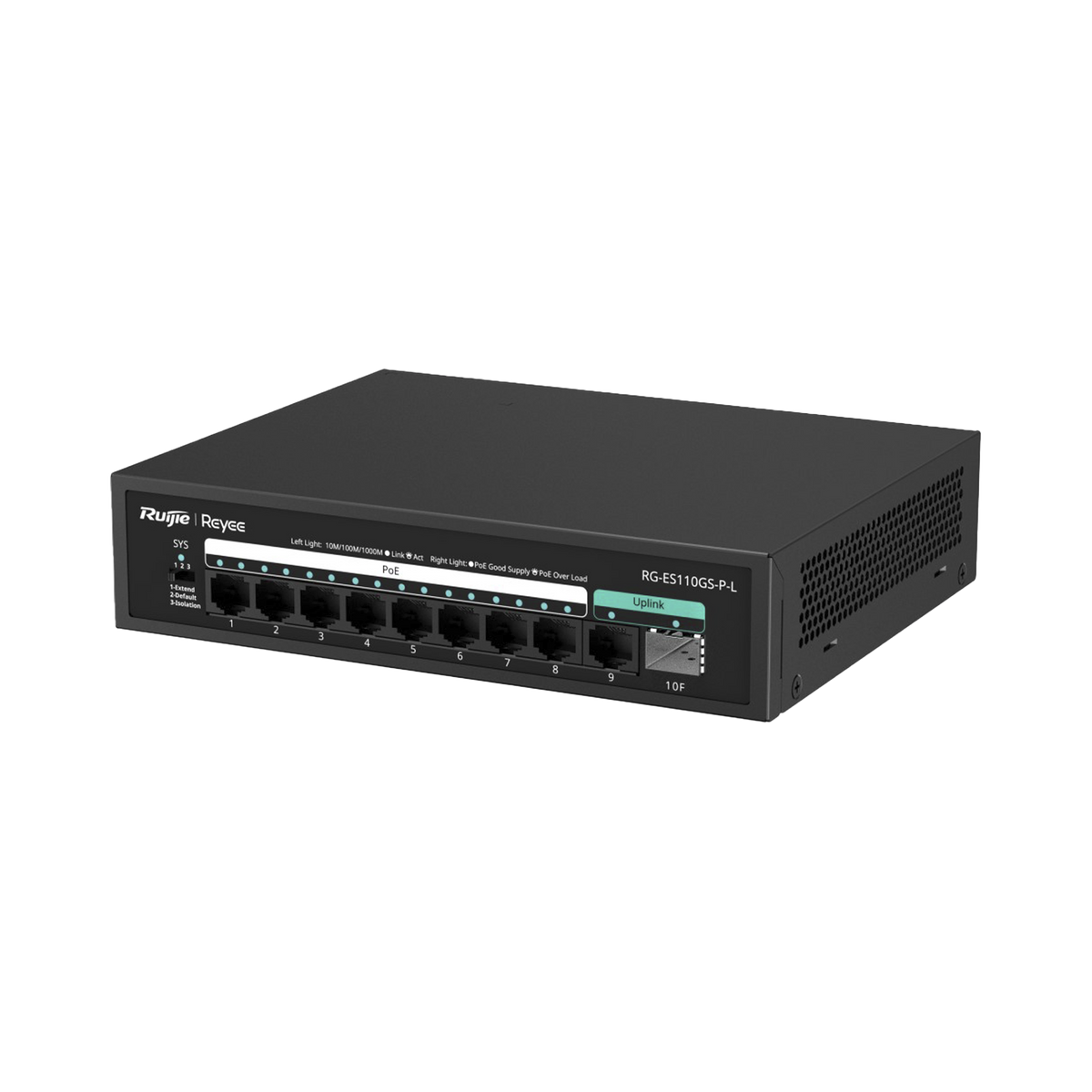 Switch PoE+ no Administrable, hasta 120 Watts, no administrable, 8 puertos PoE+, 2 Uplink Gigabit Ge / SFP