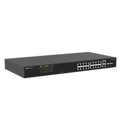 Switch PoE+ no Administrable, Hasta 120 Watts, Ideal para CCTV, 16 Puertos PoE +10/100, 2 Uplinks Gigabit y 2 SFP COMBO