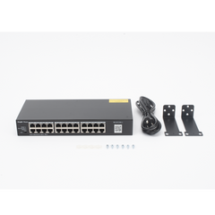 Switch no administrable, con 24 puertos Gigabit, Visible en la Topología